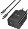 Hoco Φορτιστής με Θύρα USB-A και 2 Θύρες USB-C και Καλώδιο USB-C 65W Μαύρος (N18 Phenomenon) Hoco Φορτιστής με Θύρα USB-A και 2 Θύρες USB-C και Καλώδιο USB-C 65W Μαύρος (N18 Phenomenon)